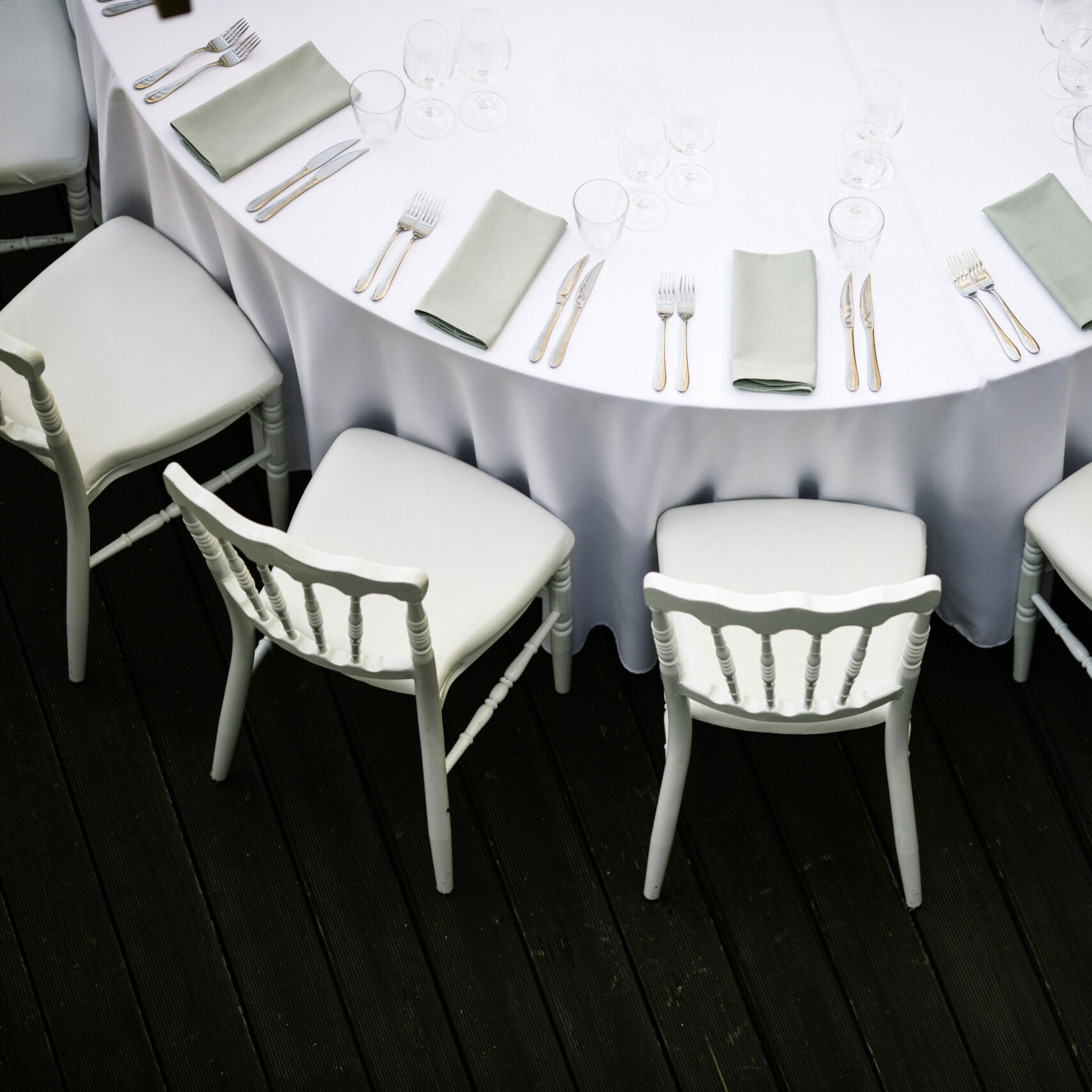 Wedding table decoration from above