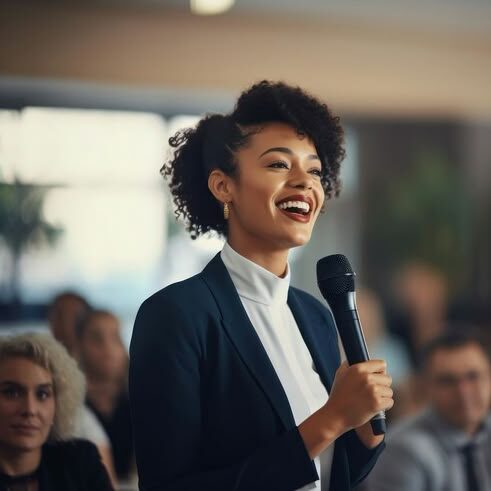 Business conference microphone audience talking. AI generated Image by rawpixel.